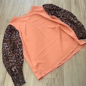 Cheetah Sleeve Blouse